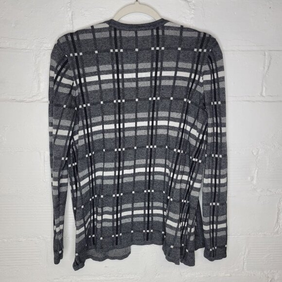 Croft & Barrow Women's Medium Cardigan Sweater Open Front Gray - Picture 2 of 4